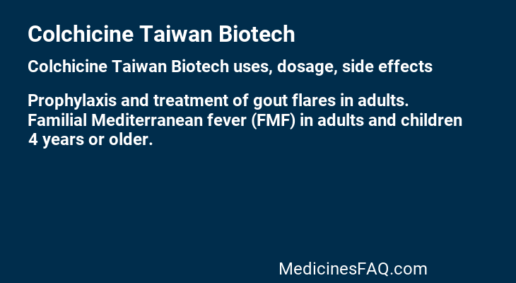 Colchicine Taiwan Biotech