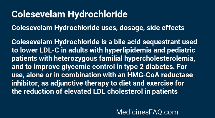 Colesevelam Hydrochloride