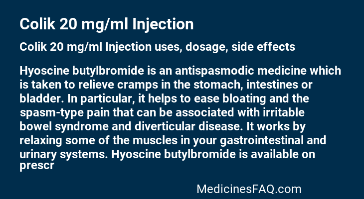 Colik 20 mg/ml Injection