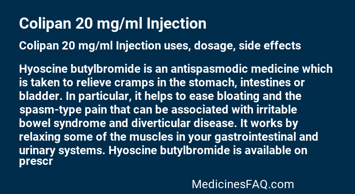 Colipan 20 mg/ml Injection