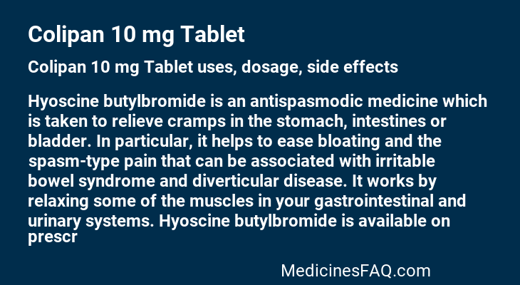 Colipan 10 mg Tablet