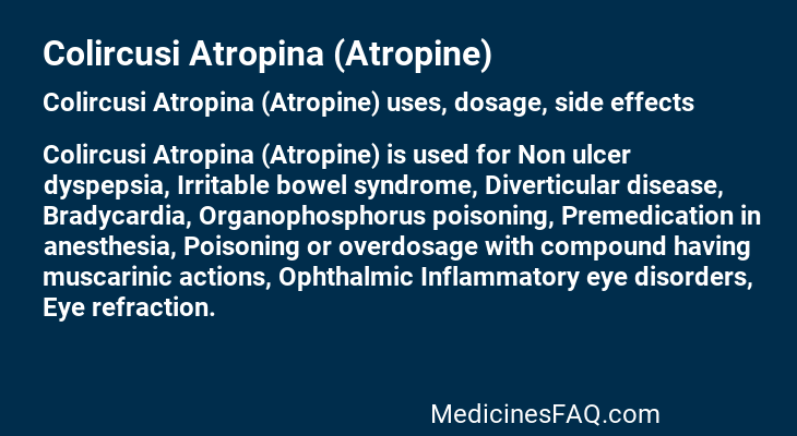 Colircusi Atropina (Atropine)
