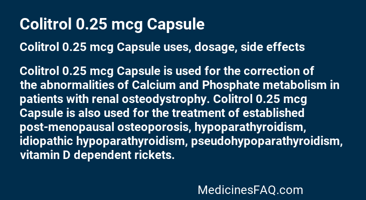 Colitrol 0.25 mcg Capsule