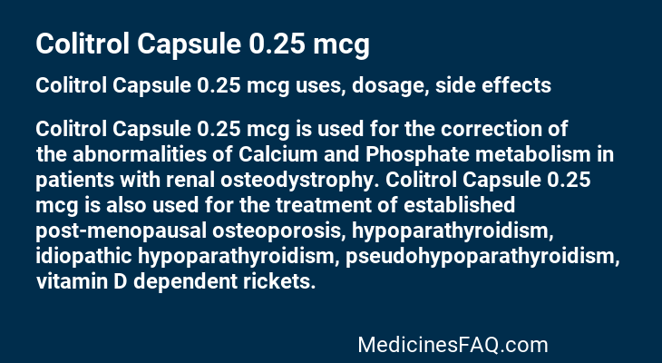 Colitrol Capsule 0.25 mcg