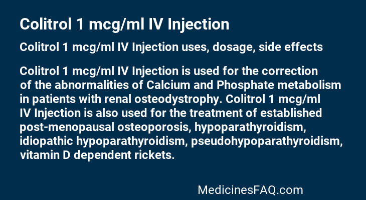 Colitrol 1 mcg/ml IV Injection