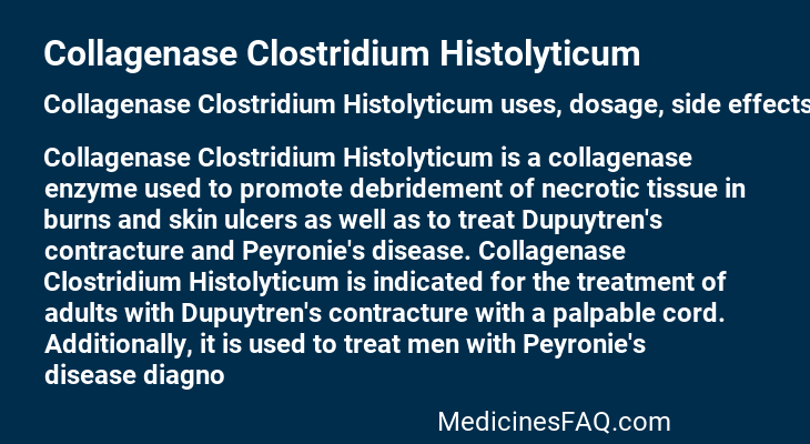 Collagenase Clostridium Histolyticum