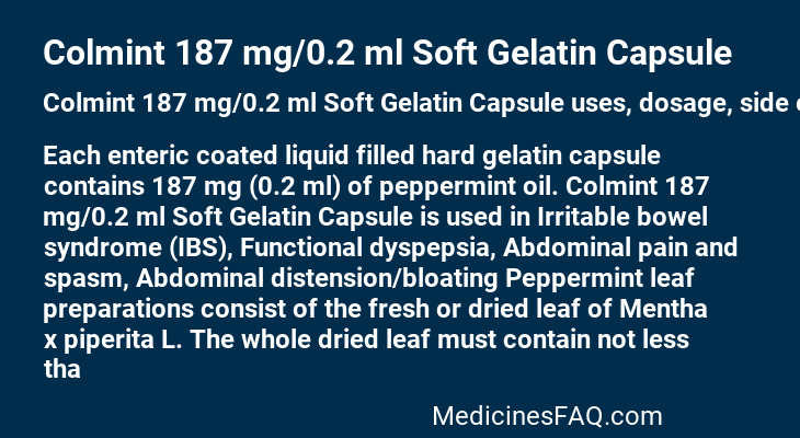 Colmint 187 mg/0.2 ml Soft Gelatin Capsule