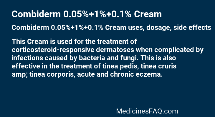 Combiderm 0.05%+1%+0.1% Cream