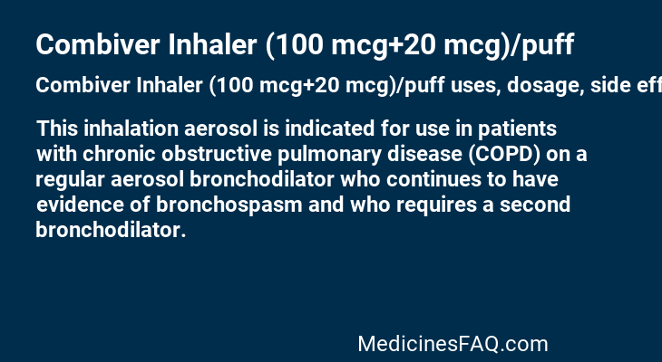 Combiver Inhaler (100 mcg+20 mcg)/puff