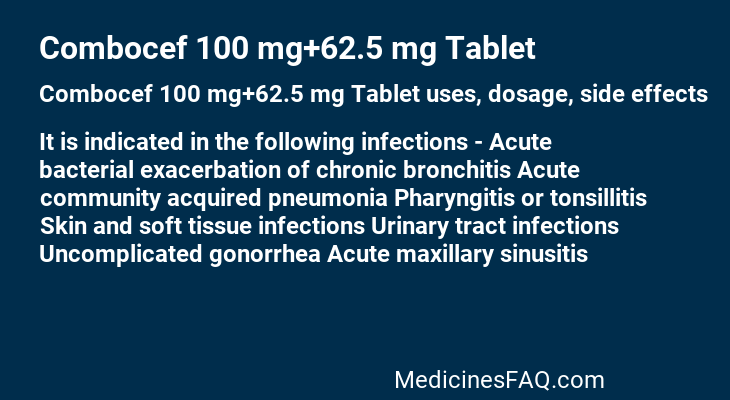 Combocef 100 mg+62.5 mg Tablet