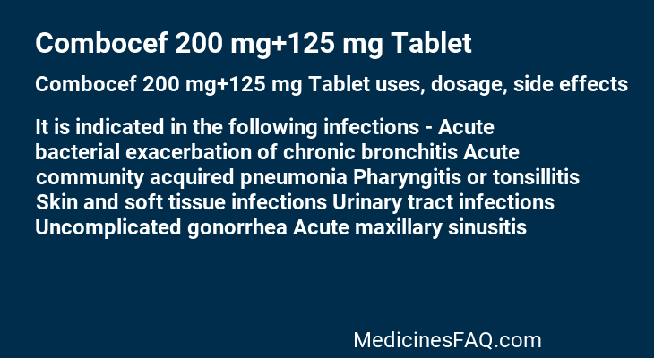 Combocef 200 mg+125 mg Tablet