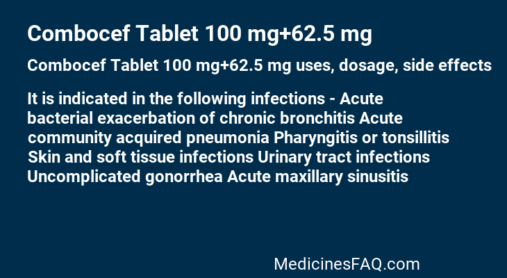 Combocef Tablet 100 mg+62.5 mg