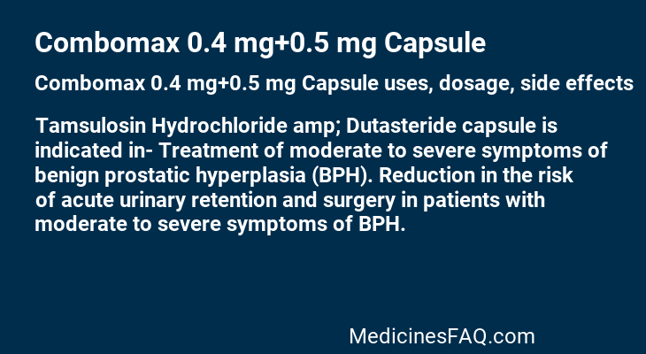 Combomax 0.4 mg+0.5 mg Capsule