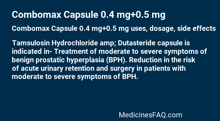 Combomax Capsule 0.4 mg+0.5 mg