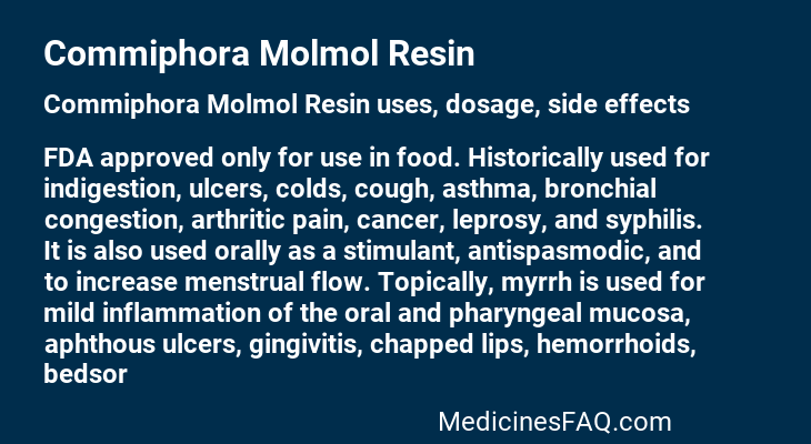 Commiphora Molmol Resin