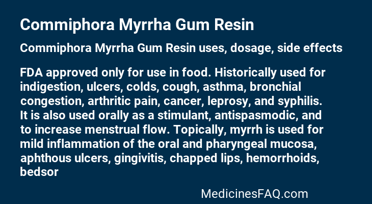 Commiphora Myrrha Gum Resin