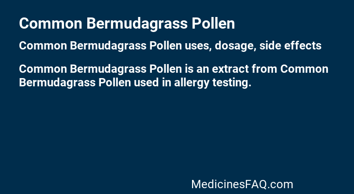 Common Bermudagrass Pollen