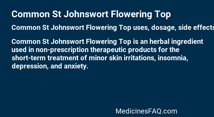 Common St Johnswort Flowering Top