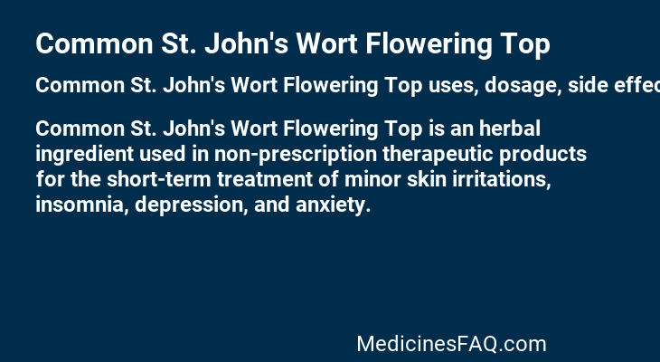 Common St. John's Wort Flowering Top
