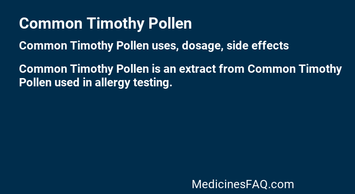 Common Timothy Pollen