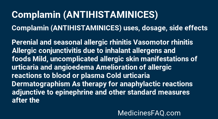 Complamin (ANTIHISTAMINICES)