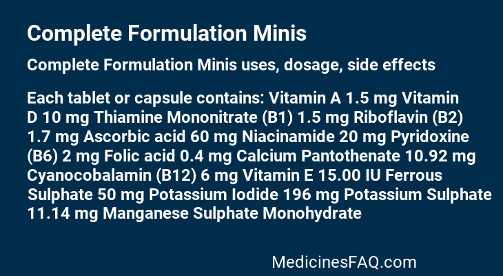 Complete Formulation Minis