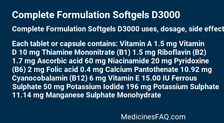 Complete Formulation Softgels D3000