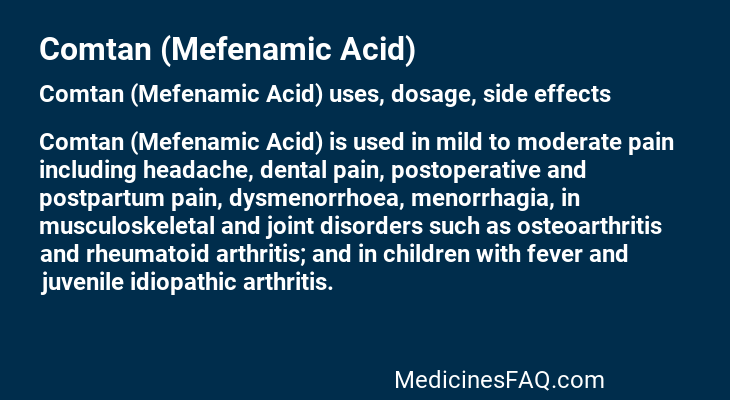 Comtan (Mefenamic Acid)