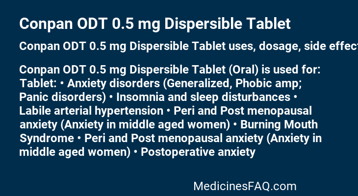 Conpan ODT 0.5 mg Dispersible Tablet