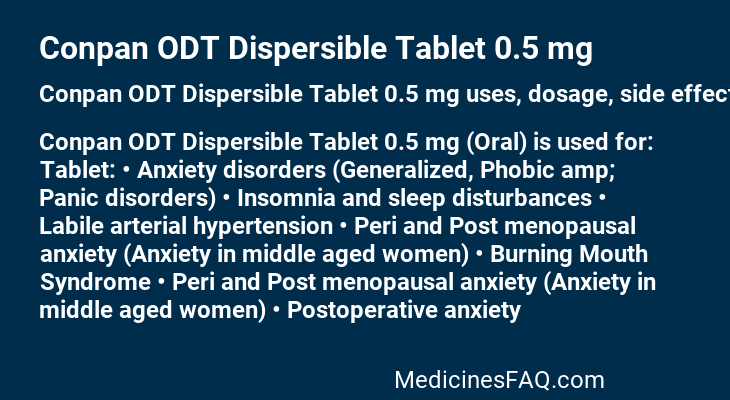 Conpan ODT Dispersible Tablet 0.5 mg