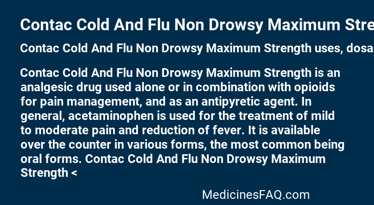 Contac Cold And Flu Non Drowsy Maximum Strength