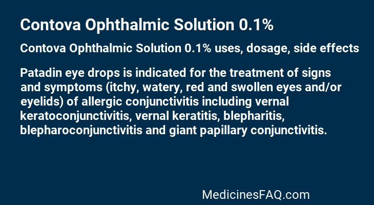 Contova Ophthalmic Solution 0.1%