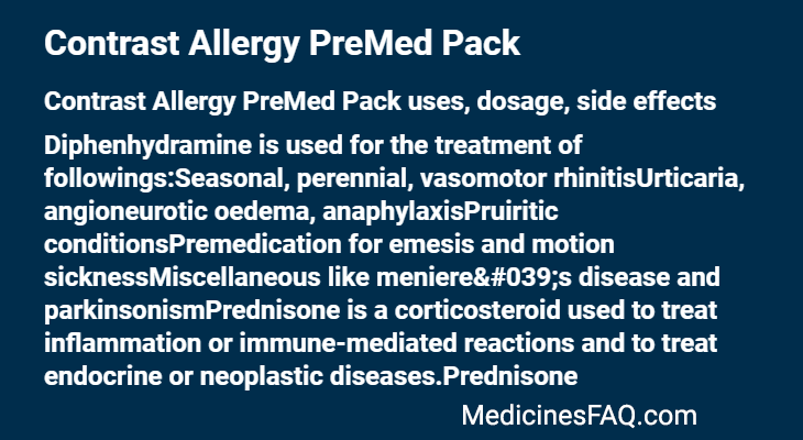 Contrast Allergy PreMed Pack