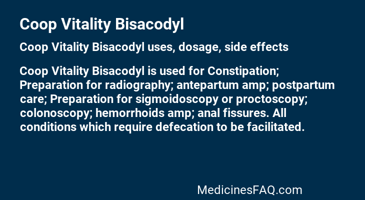Coop Vitality Bisacodyl