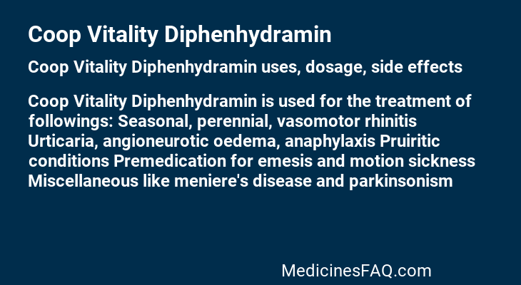 Coop Vitality Diphenhydramin