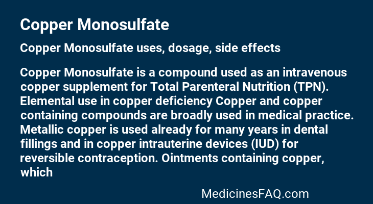 Copper Monosulfate