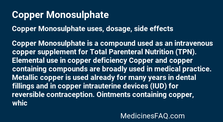 Copper Monosulphate