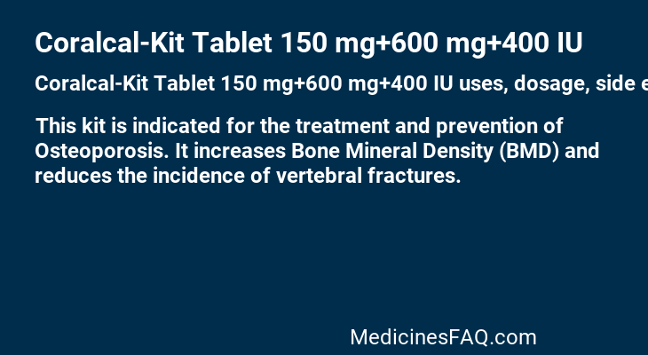Coralcal-Kit Tablet 150 mg+600 mg+400 IU