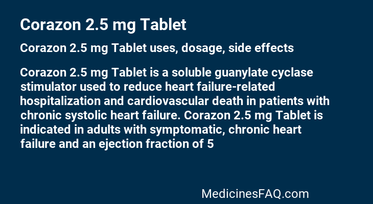 Corazon 2.5 mg Tablet