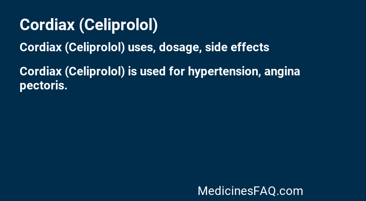 Cordiax (Celiprolol)