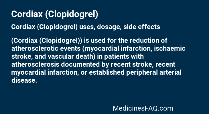 Cordiax (Clopidogrel)