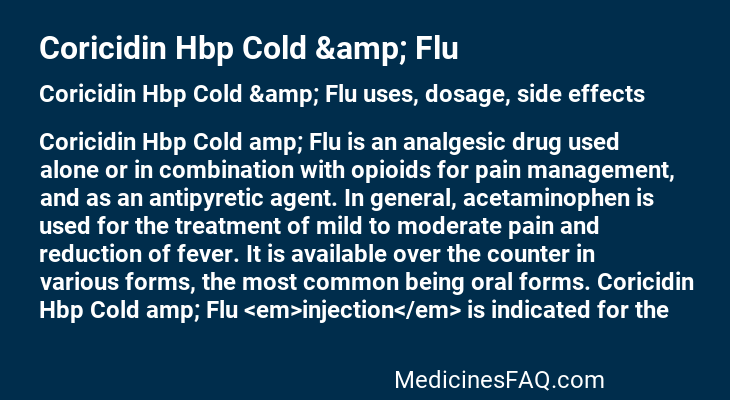 Coricidin Hbp Cold &amp; Flu