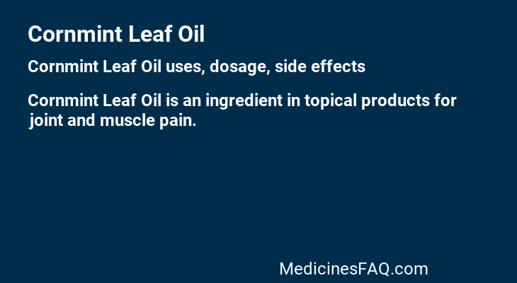Cornmint Leaf Oil