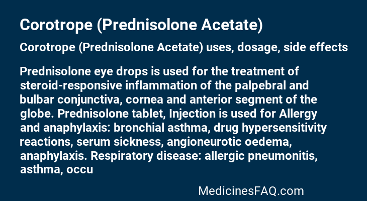 Corotrope (Prednisolone Acetate)
