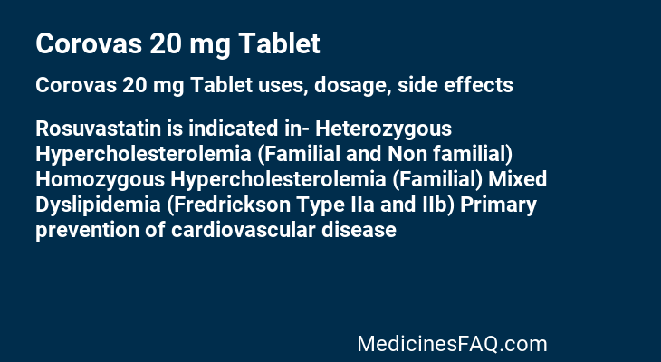 Corovas 20 mg Tablet