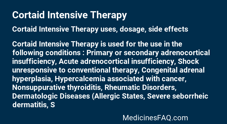 Cortaid Intensive Therapy