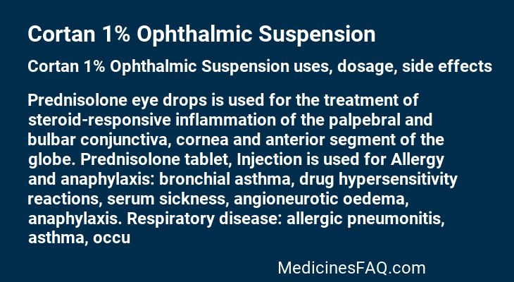 Cortan 1% Ophthalmic Suspension