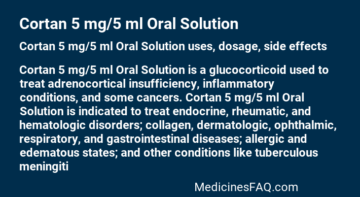 Cortan 5 mg/5 ml Oral Solution