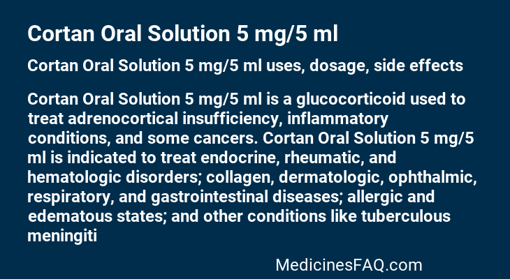 Cortan Oral Solution 5 mg/5 ml