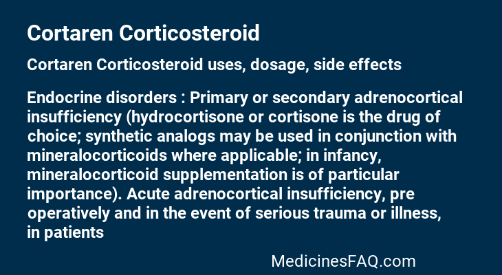 Cortaren Corticosteroid